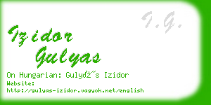 izidor gulyas business card